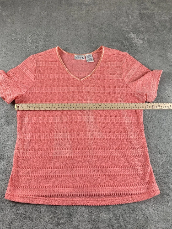 Женская блузка Basic Editions розовый топ 1X повседневная кружевная C31 - Изображение 3 из 4