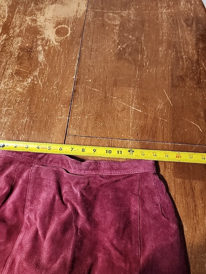 Falda Vintage Colección Maggie Lawrence Mujer Talla 12 Cuero Gamuza Rosa Foto 4 de 4