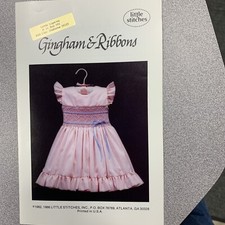 LITTLE STITCHES SMOCKING PLATE-GINGHAM & RIBB...