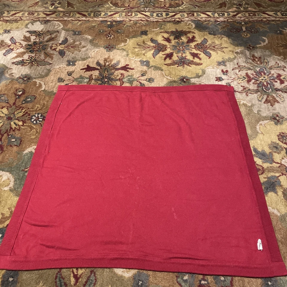 Gymboree Baby Blanket Pink Red Fair Isle Stripe Knit Cotton 30" x 30" B6 - Image 3 of 4