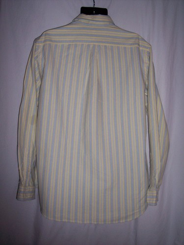 Ralph Lauren Men's Button Down Long Sleeve Shirt Yellow with Strips XL/TG - Picture 2 of 3