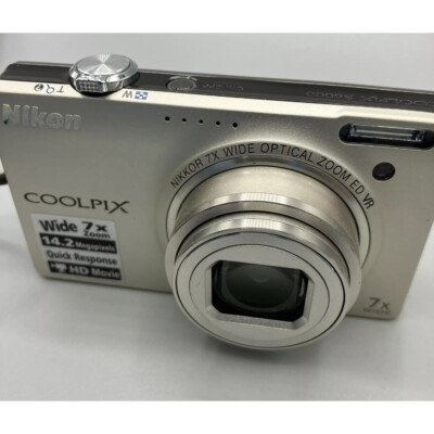 Silver Nikon COOLPIX S6000 14.2 MP 7x Zoom Compact Digital Camera