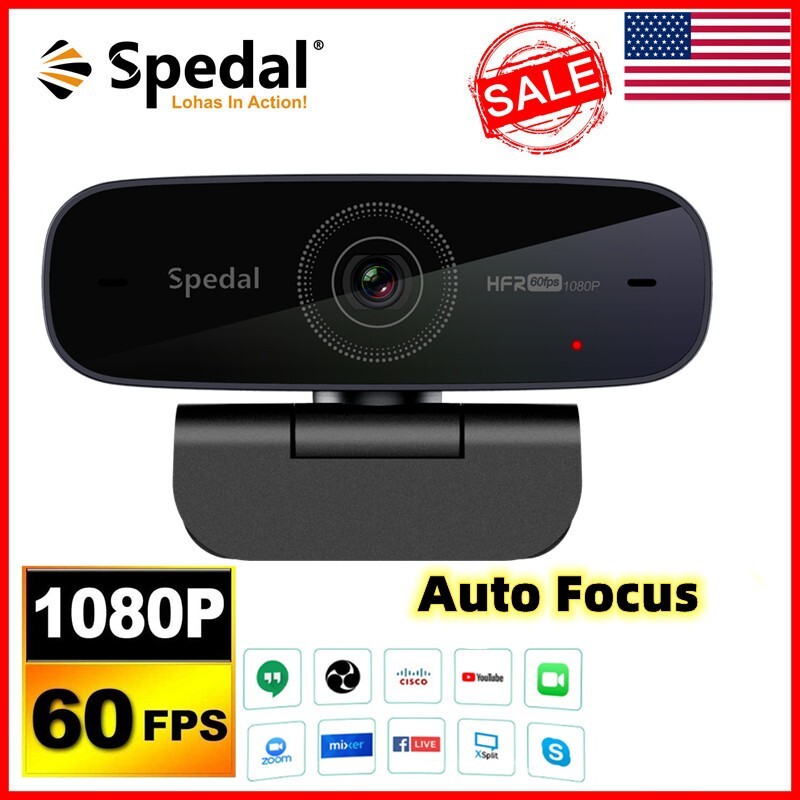 Spedal AF926 1080P 60fps Webcam AutoFocus with Dual Microphone