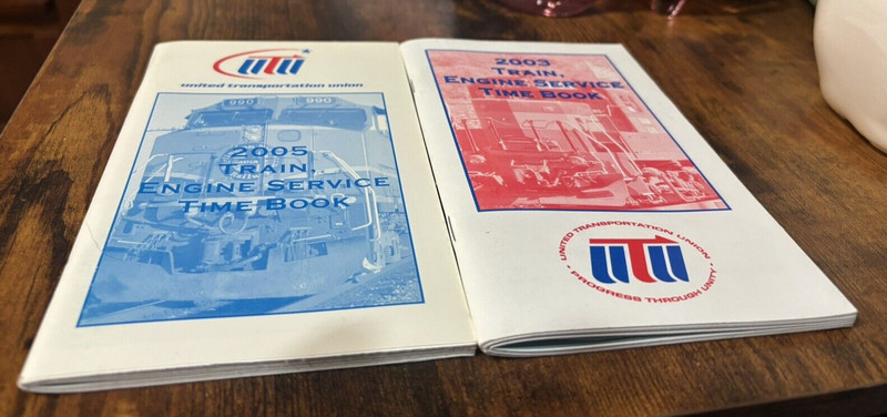 2 United Transportation Union 2003 &2005 Railroad Member's Time Book - UTU