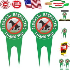 Eye-Catching Lawn Signs - 2 Pack Double-Sided Please Be Respectful Dog Sign