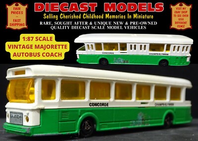 GREEN SAVIEM AUTOBUS COACH 1/87 SCALE VINTAGE FRENCH MADE MAJORETTE DIECAST BUS