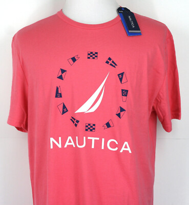 ☆ NAUTICA ☆BOX LOGO S/S TEE Nautica T-Shirt Graphic on front Crew Neck Short Sleeve all