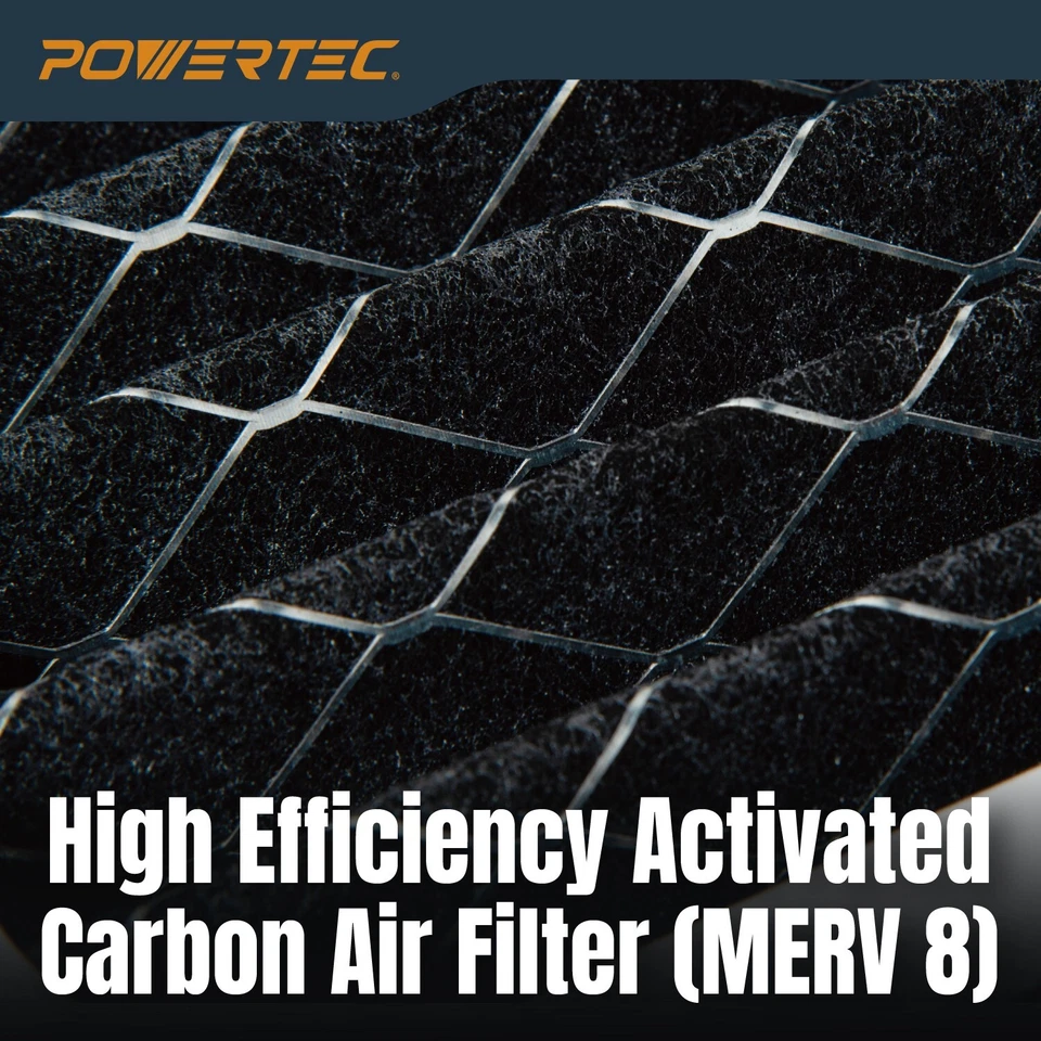 Filtro de aire de carbón activado POWERTEC, filtros de aire exteriores de 5 micras, 2PK (75095-P2) Foto 3 de 4