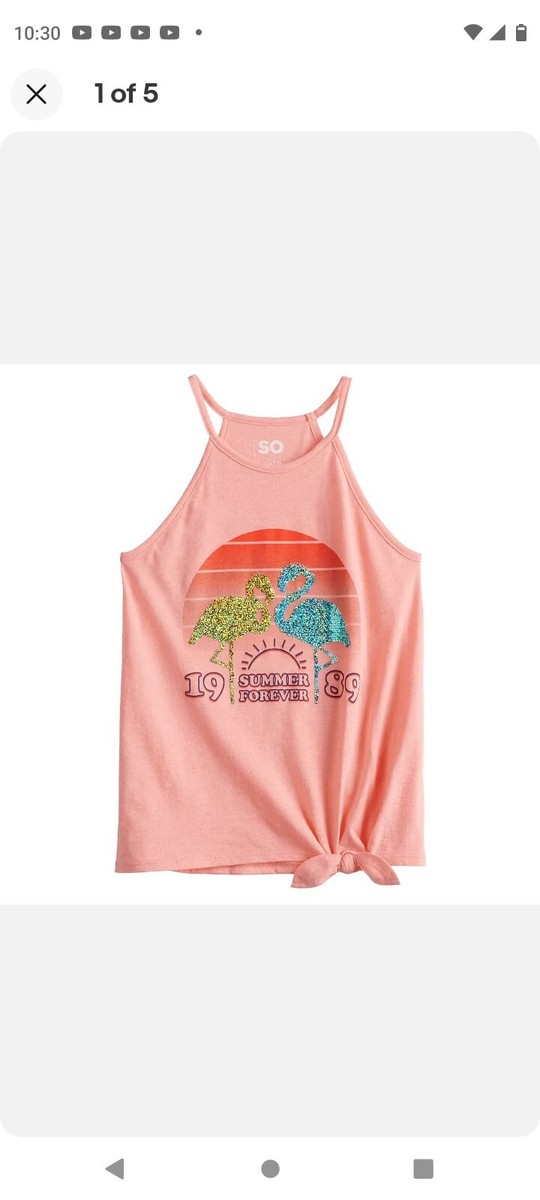 2 New SO Dolphin Made For the Waves Graphic Strappy Tank Top
