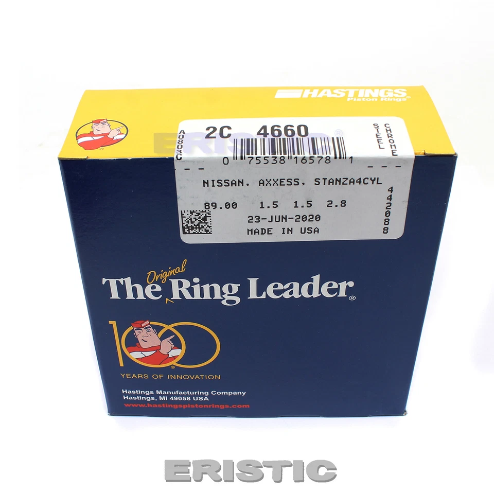 Fits 1989-1998 Nissan 240SX Altima Stanza Axxess 2.4L Hastings Piston Rings Foto 4 de 4