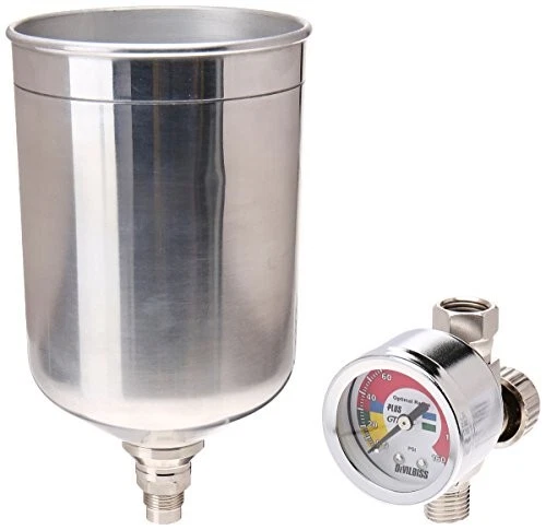 Pistola pulverizadora de alimentación por gravedad DeVilbiss taza de aluminio DEV110264 Foto 2 de 2