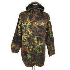 German Bundeswehr Flecktarn Camo Military Parka Jacket GR13 XL Tall Hood