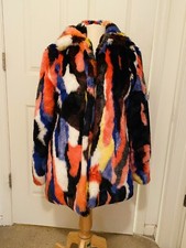 Story Of Lola Bright Color Faux Fur Jacket S/m
