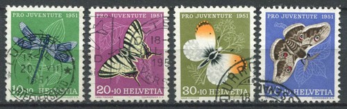 Schweiz 1951 Mi. 562-565 gebraucht 100% Pro Juventute, Schmetterlinge