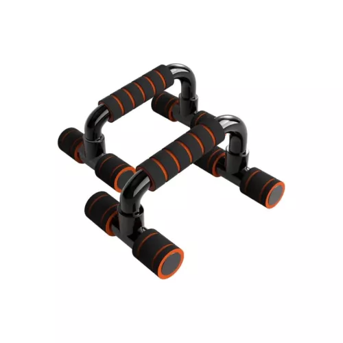 Liegestützgriffe Fitness Push Up Bars Traglast 100 kg Rutschfest Schwarz Orange