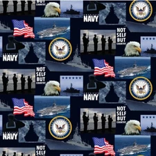 US NAVY Cotton Fabric-US NAVY Cotton Quilting Fabric-SOLD BY THE YARD-021N