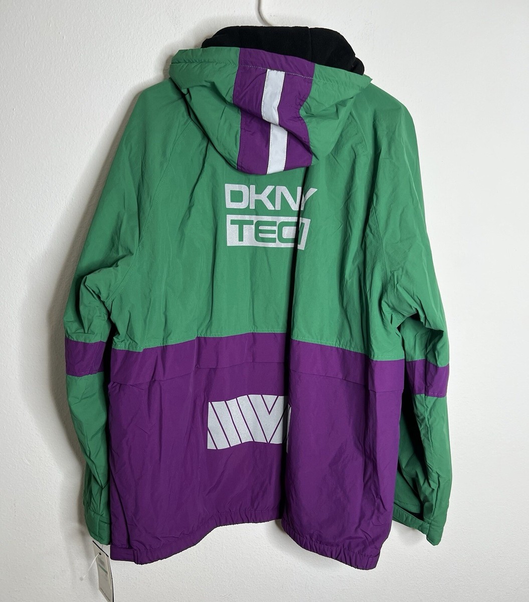 DKNY Tech Taslan Jacket Men's Meable To Rain Storm Coat Green