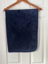 Pottery Barn Kids Navy Blue White Warm Blanket Zig Zag Stitch Reversible
