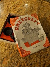 Vintage Taiwan Made Greycraft No. 2238 No. U-120 5 Piece Iron Stove Mini Items