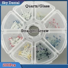 200Pc Dental Quartz Glass Fiber Posts Teeth Restorative Screw Straight Endo Post
