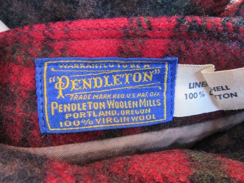 Vintage 60's/70's Pendleton Reversible Red Plaid Wool/Cotton Field Jacket Coat - Picture 7 of 11