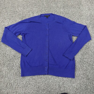 Banana Republic Sweater Womens Large Blue Sweatshirt Cardigan Normcore Academia