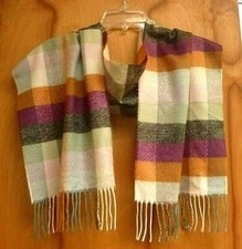 Croft  Barrow Multi-Color Checkerboard Soft Acrylic Scarf Made in Germany NWT 