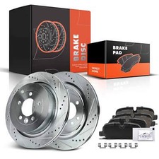 Rear Drilled Brake Rotors & Brake Pads for Land Rover Range Rover Sport 06-13