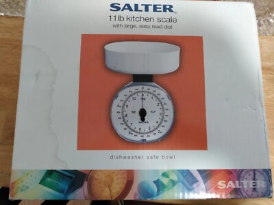 SALTER KITCHEN SCALE -Mechanical 11 LB CAPACITY White New Open Box 