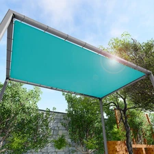 12FT Outdoor Straight Edge Sun Shade Sail Heavy Duty Waterproof UV Blocker Cover