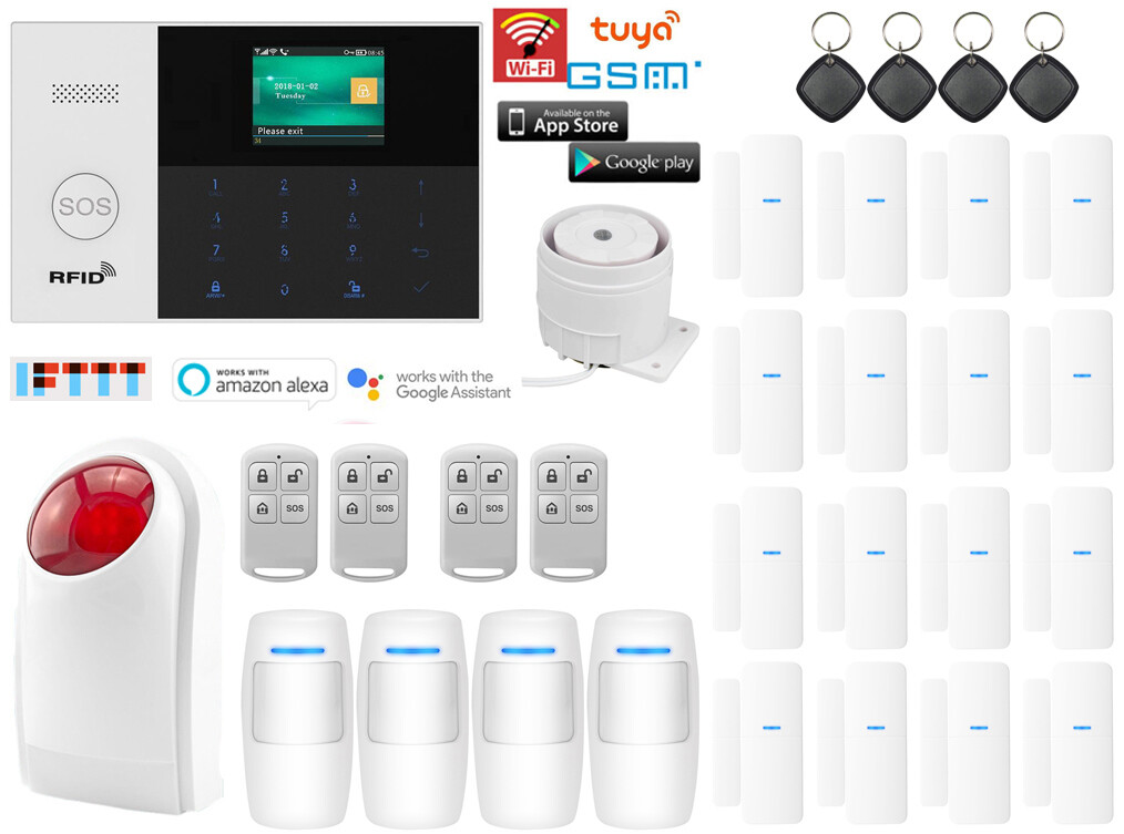 Smart WiFi GSM Home Security Alarm System with Strobe Light & Tuya App Control-image