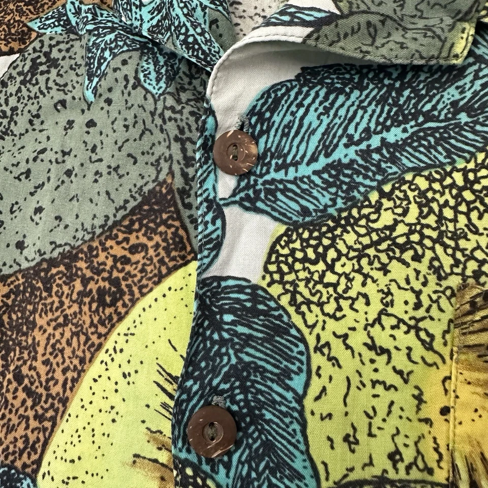 Vintage 1940s Duke Kahanamoku Short Sleeve Hawaiian Fruit Shirt Kiwi & Pear Rare - Image 3 of 4