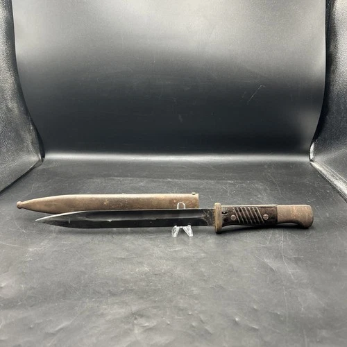 WWII/WW2 German K98 Bayonet S84/98 w/ Scabbard Wood Grip Military Vintage-EL