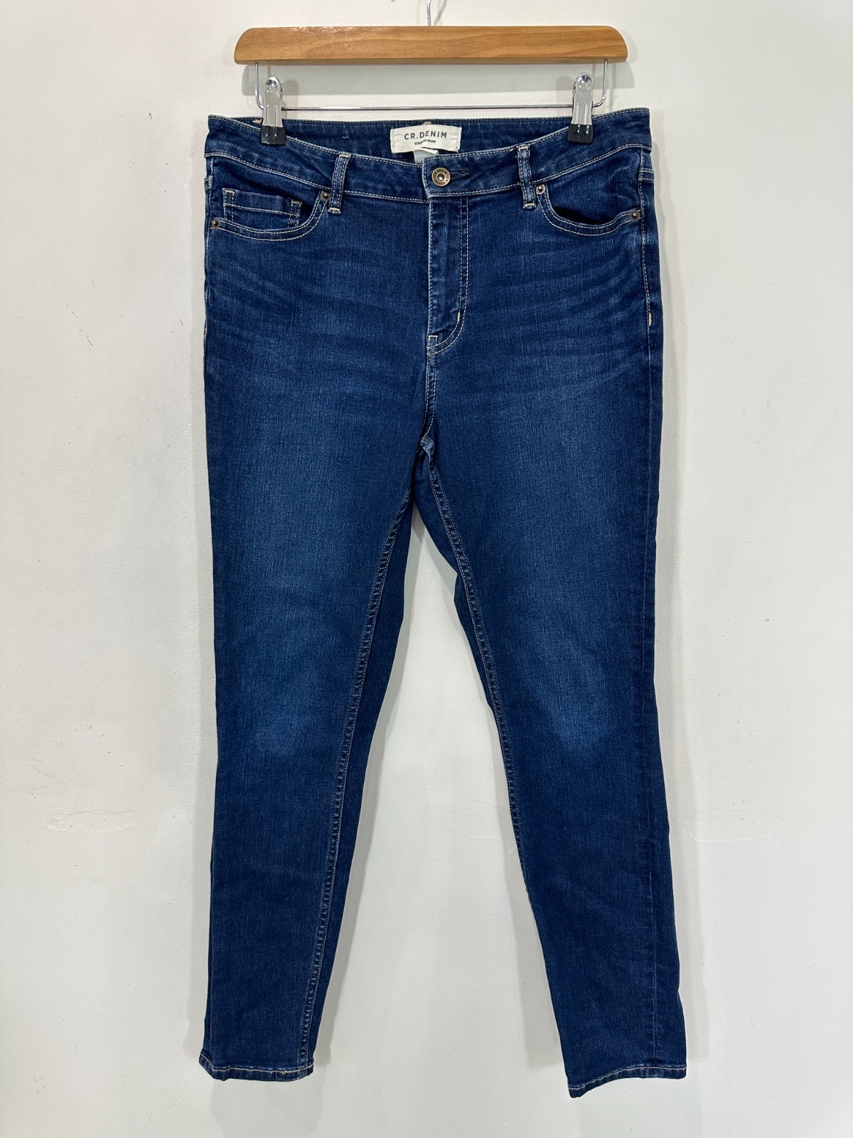 Country Road Skinny Jeans Women AU 12 (32x29) Blue Denim Stretch Mid Rise