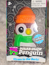 Schylling NeeDoh Squishmas Polar Glow Rare Penguin Glow-in-the-Dark Squeeze Toy