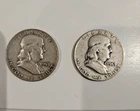 Lot of (2) 1953 D Franklin Half Dollars Circulated US Coins