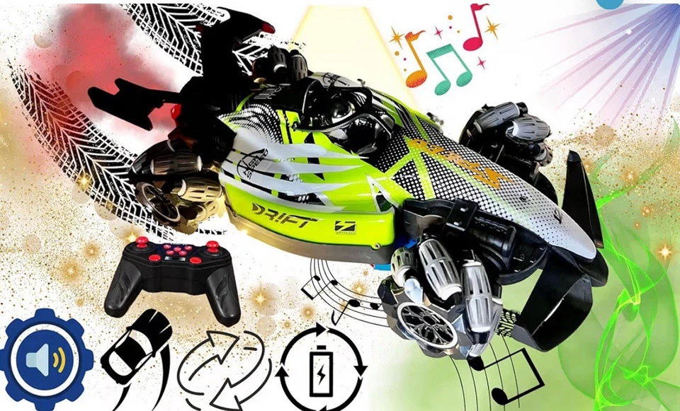 Formula Drift Car with Smoke LED Lights 360° Rotation and Sound 14 X7 Inches - Image 2 of 4