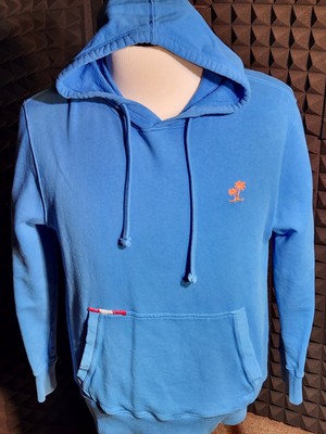 MC2 Saint Barth Blue Logo with Palm Trees Hoodie Sweater Pullover Mens S Casual