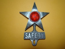 vintage style safety star license plate toper emblem award safety symbol gm aaa