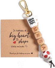 Initial A- Z Teacher Appreciation Gifts for Women,Handmade Thank You Teacher Key