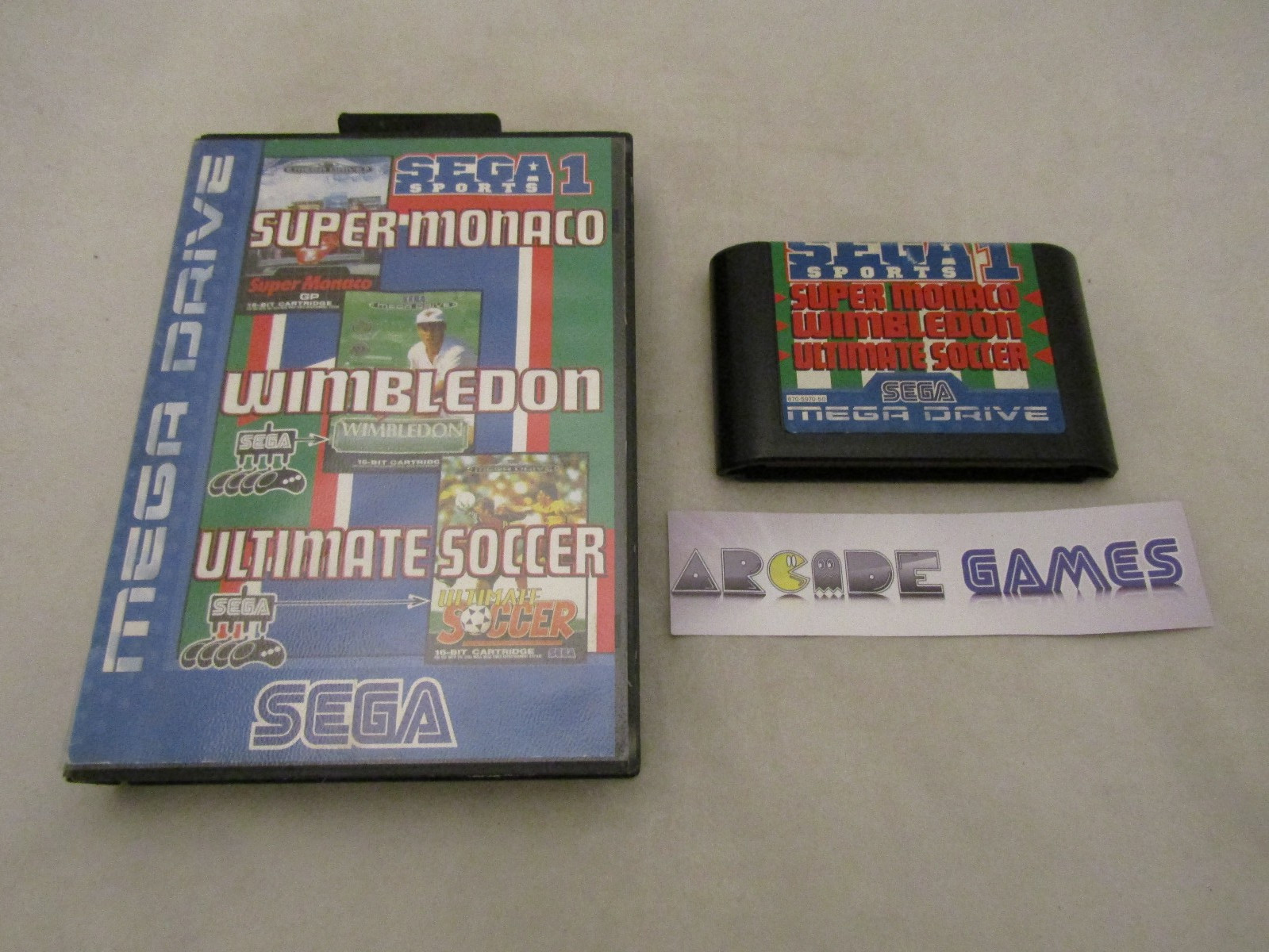 SEGA SPORTS 1 SUPER MONACO WIMBLEDON ULTIMATE SOCCER SEGA MEGADRIVE