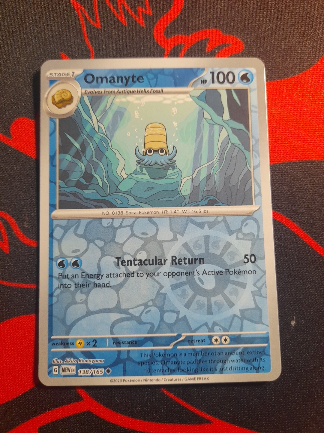 Omanyte Reverse Holo NM 138/165 Scarlet & Violet 151 Pokemon Card