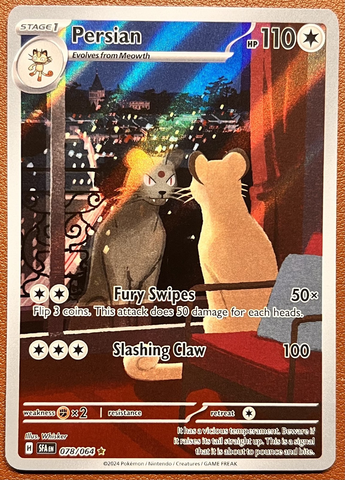 Pokemon Persian 078/064 Sv: Shrouded Fable Illustration Rare M/NM