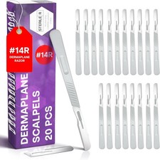 Disposable 14R Dermaplaning Razors - Pack of 20 Dermaplane Razor for Women Face,