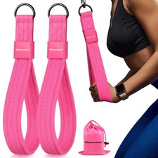 Tricep Strap Cable Attachment Handles for Gym, 13inch Exercise Handles, Pink