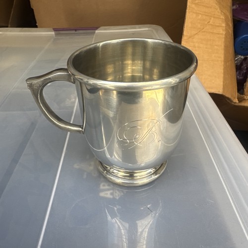 New Silver BANKS Rum 6 Cups Glass 3.5” x 4” Monogram B