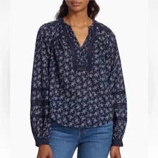 Veronica Beard top blouse Kent Marine floral embroidered shirt msrp 278 SIZE 10