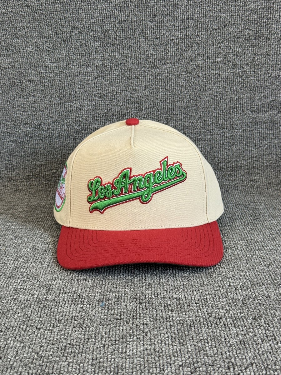 Mitchell & Ness Dodgers Retro Snapback Hat Cream Red Green Underbrim
