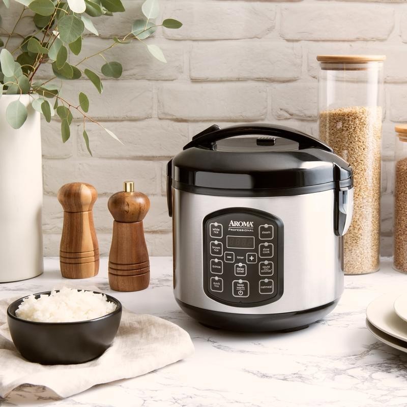Professional Rice Multicooker 8Cup Digital Steamer Slow Cooker Nonstick Timer US