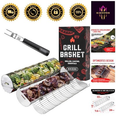Set of 2 High-Quality Stainless Steel Grill Baskets - Ideal for Outdoor Feasts
